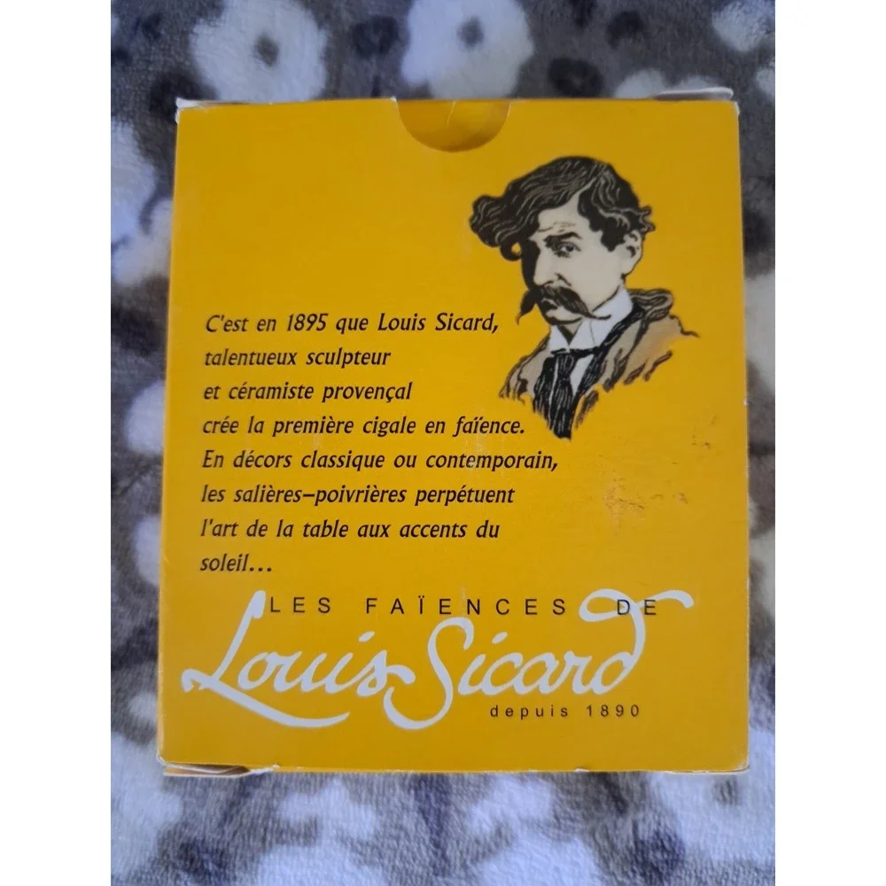 Louis Sicard Cicada Salt Pepper Shakers NIB‎ Yellow